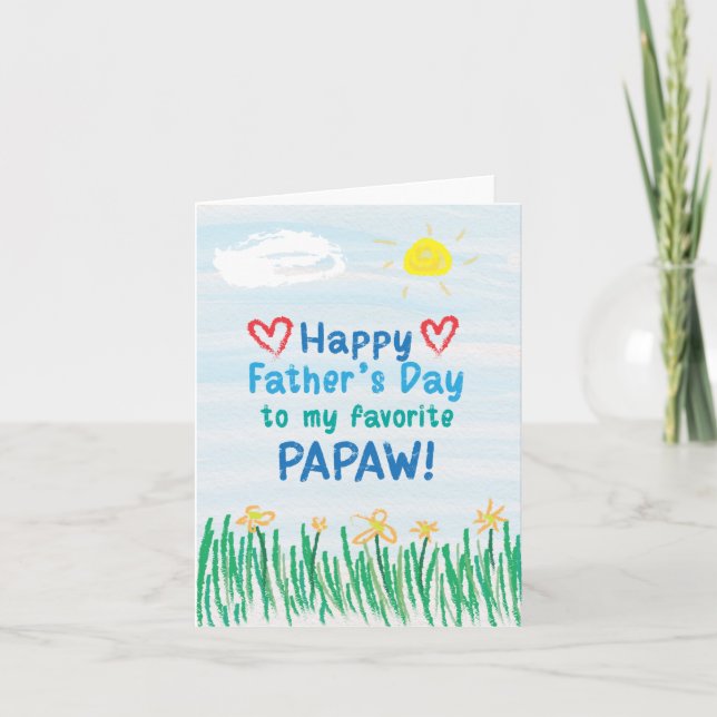 Carte fête des pères pour Papaw (Devant)
