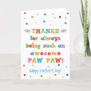 Carte fête des pères pour Paw Paw Paw