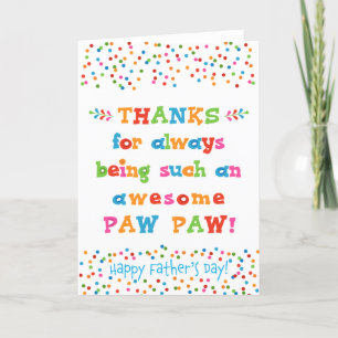 Carte fête des pères pour Paw Paw Paw