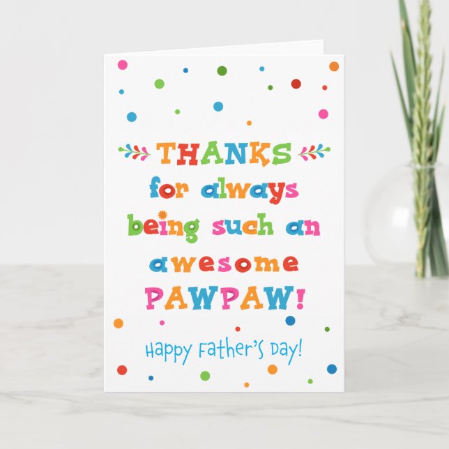 Carte fête des pères pour Pawpaw (Devant)
