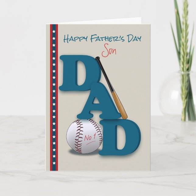 Carte Fête des pères pour Son Baseball Thème No.1 Papa (Devant)