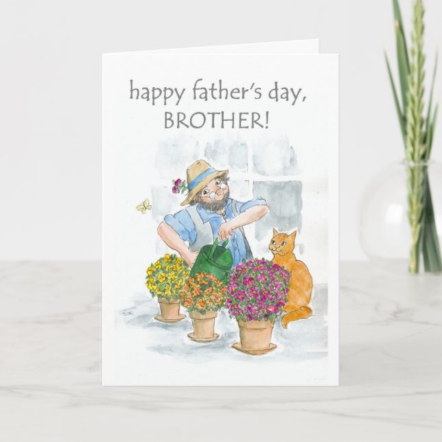 Carte fête des pères pour un Frère - Jolly Gardene (Devant)