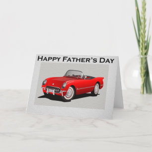 Carte fête des pères Red Convertible Sports Car