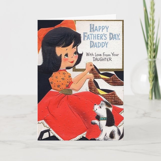 Carte Fête des pères rétro - Avec l'amour de la fille, (Devant)