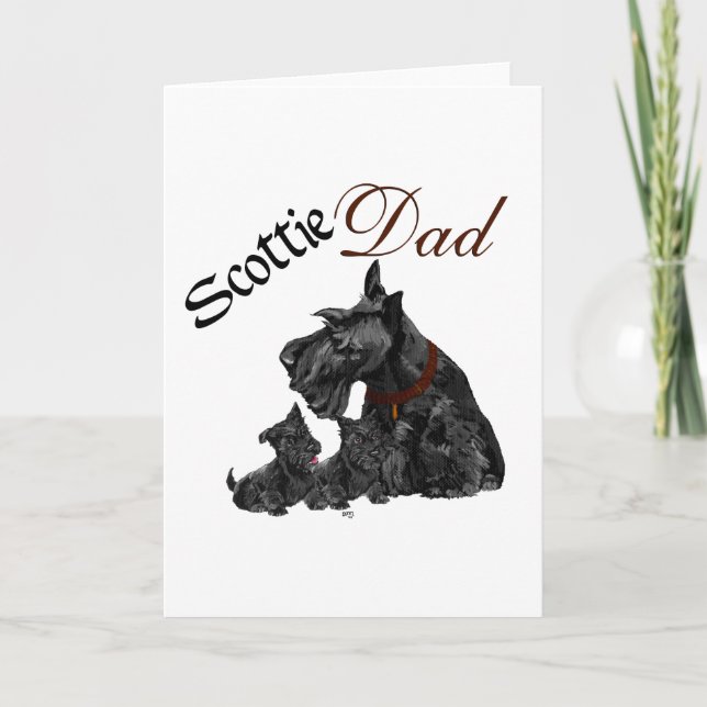 Carte Fête des pères Scottie Papa et Pups (Devant)