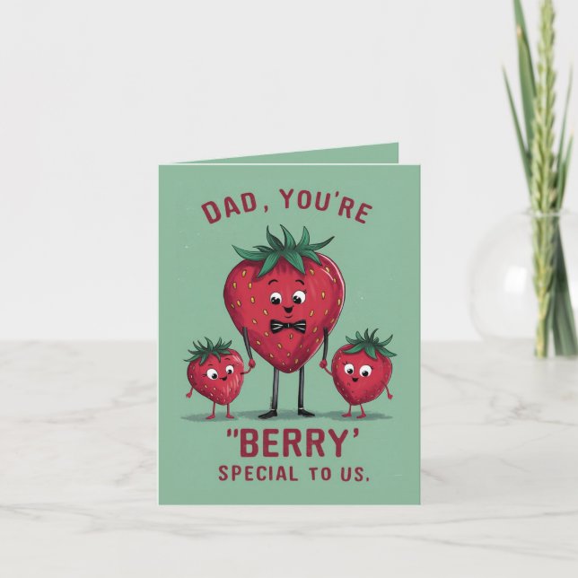Carte Fête des pères spéciale Berry mignonne et amusante (Devant)