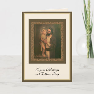Carte Fête des pères St Joseph avec l'Enfant Jésus