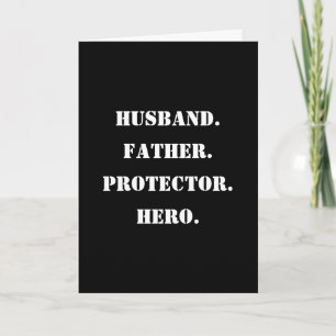 Carte Fête des pères Stencil Mari Père Protecteur Hero