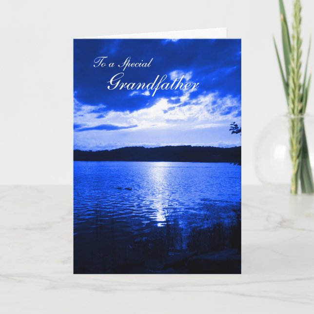 Carte Fête des pères Sunset Sky Blue - Pour Grand-Père (Devant)