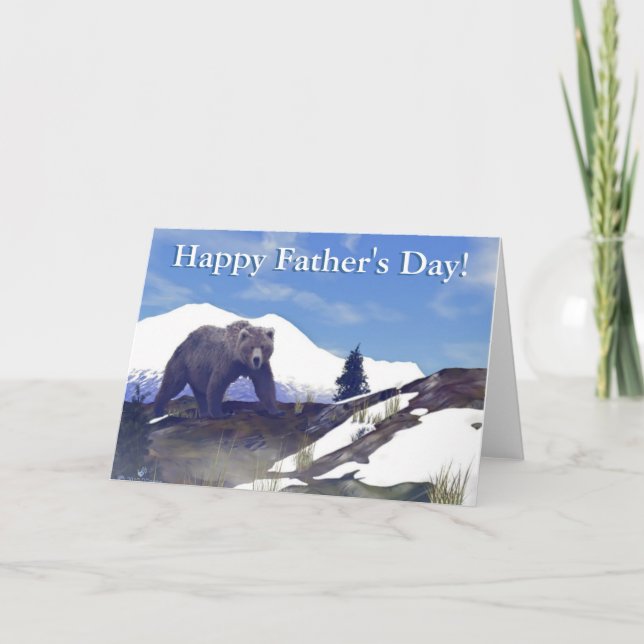 Carte Fête des pères Treeline Grizzly (Devant)