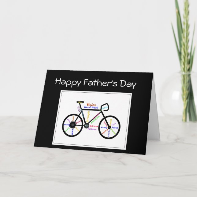 Carte Fête des pères Vélo Cycle, Sport Motivational (Devant)