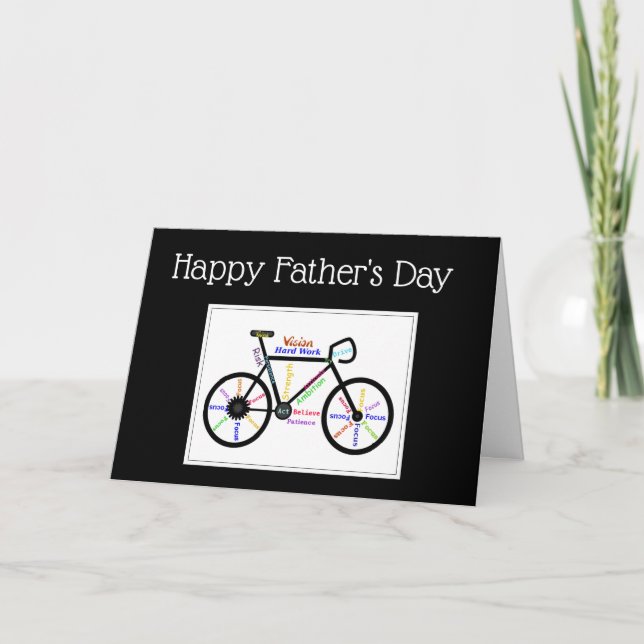 Carte Fête des pères Vélo Cycle, Sport Motivational (Devant)
