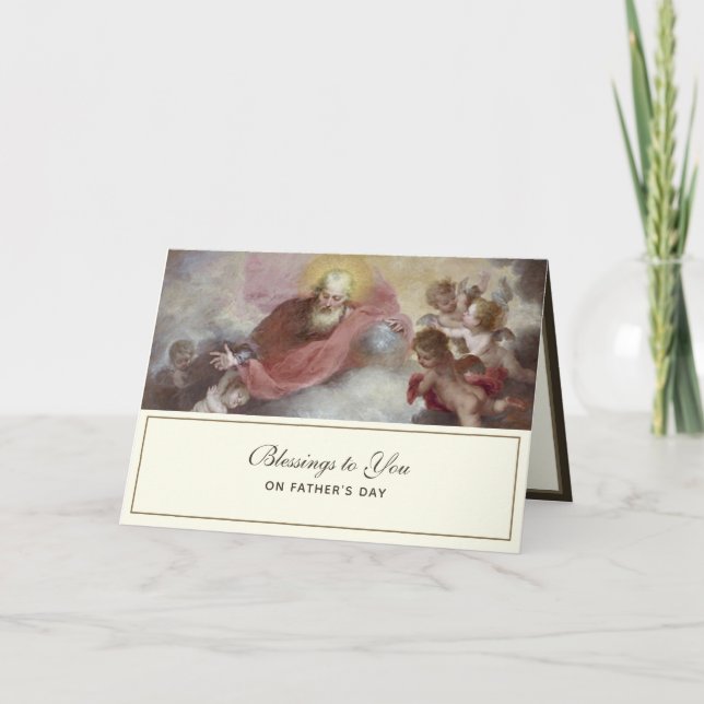 Carte Fête des pères vintage catholique (Devant)