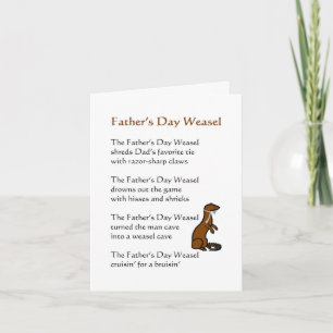Carte fête des pères Weasel Un Poème Drôle Pour Papa