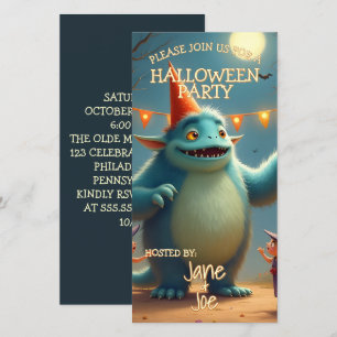 Carte Fête d'Halloween de Monstre Joyeux pour Enfants