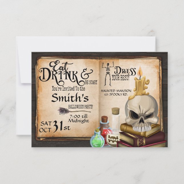 CARTE FÊTE D'HALLOWEEN, FÊTE À THÈME, HALLOWEEN ADULTE  (Devant)