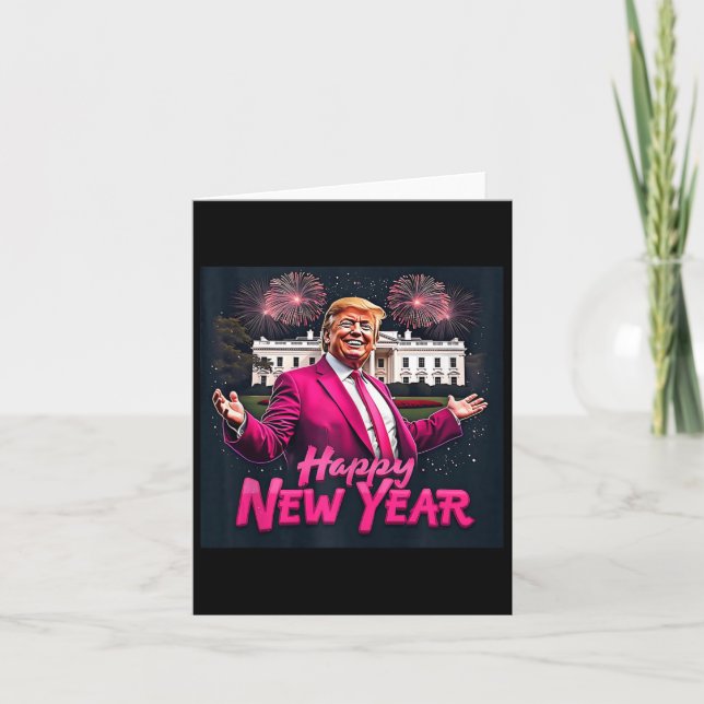 Carte Fête drôle du Nouvel An de Trump 2025 Trump Nouvel (Devant)