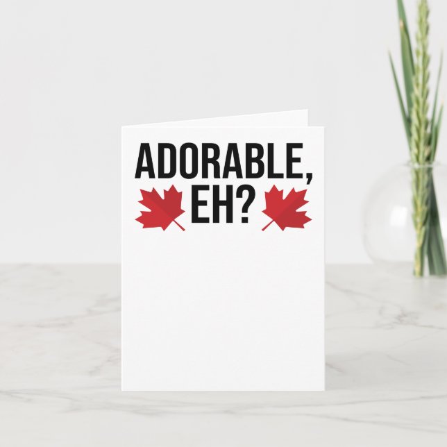 Carte Fête du Canada Feuille d'érable Canadiens adorable (Devant)