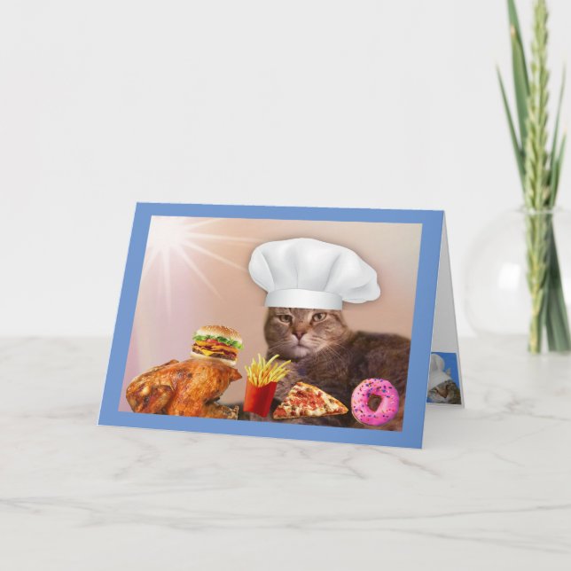 Carte Fête du Chef Cat Anniversaire (Devant)