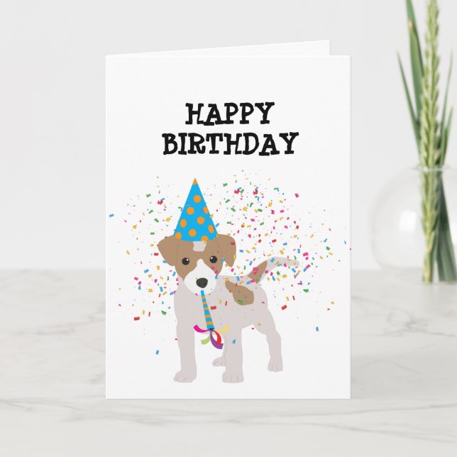 Carte Fête du chien - Animaux à la fête d'anniversaire (Devant)