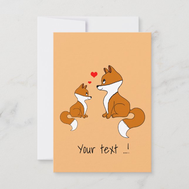 Carte Fête du renard mignon (Devant)