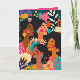 Carte Fête internationale des femmes rose florale