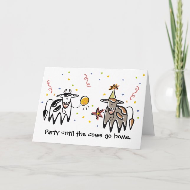 Carte Fête jusqu'à ce que les vaches viennent à la maiso (Devant)