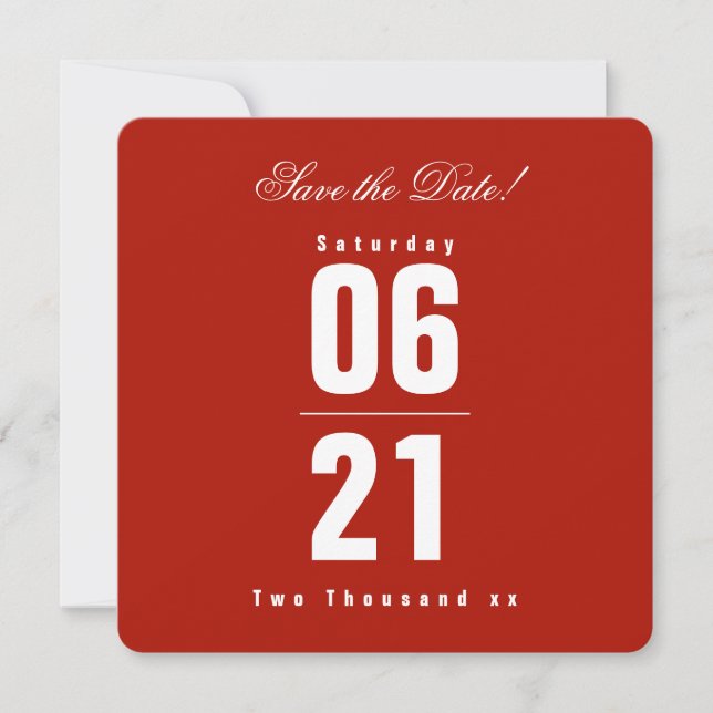 Carte Fête patriotique rouge et bleu |Enregistrer la dat (Devant)