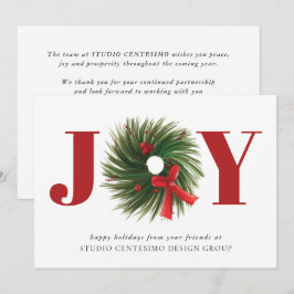 Carte Fête Rouge Joyeuse Aquarelle Entreprise