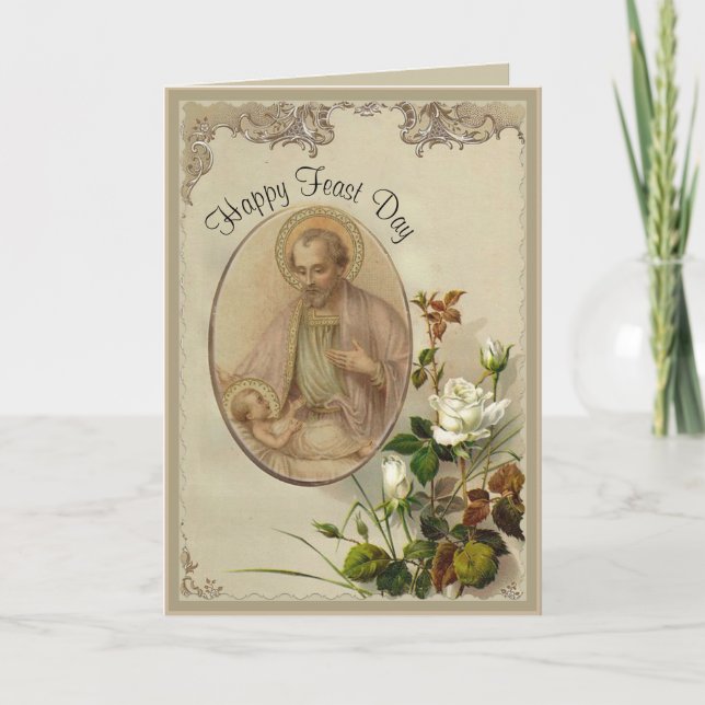 Carte Fête Saint-Joseph Catholique Religieux (Devant)