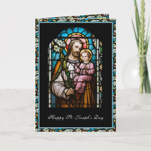 Carte Fête Saint-Joseph Prière en verre tendu