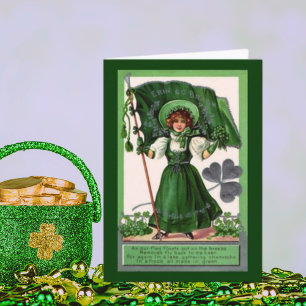 Carte Fête vintage de la Saint Patrick Erin Go Bragh