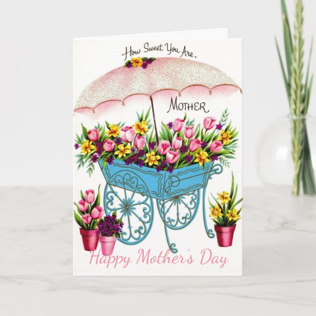 Carte Fête vintage des mères (Devant)