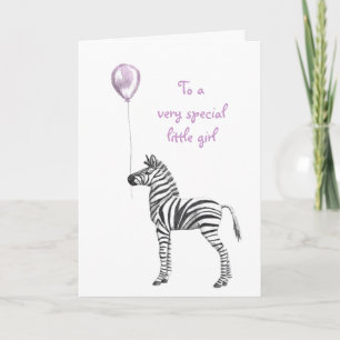 Carte Fête Zebra Girl Birthday Card
