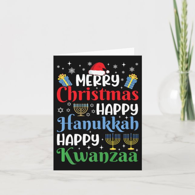 Carte Fêter Joyeux Noël Joyeux Hanoukka Happy (Devant)