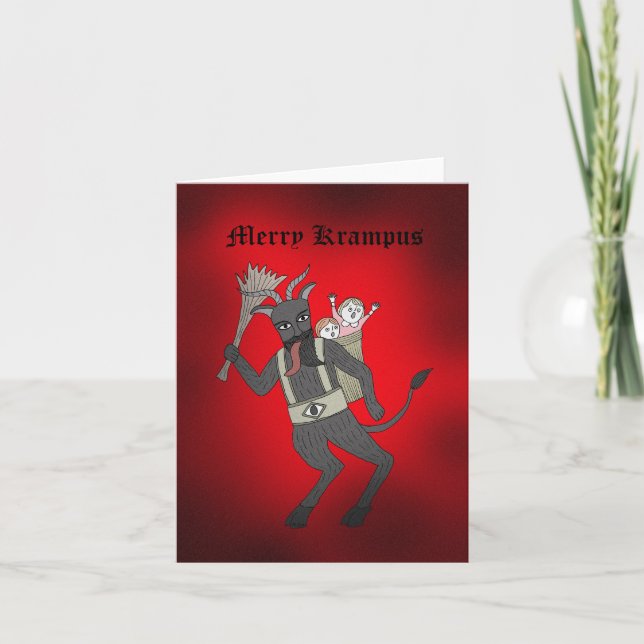 Carte Fêtes amusantes Krampus Étrange Noël bizarre (Devant)