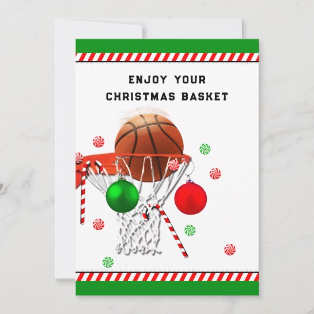 Carte Fêtes de Noël de basket-ball (Devant)