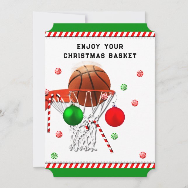 Carte Fêtes de Noël de basket-ball (Devant)