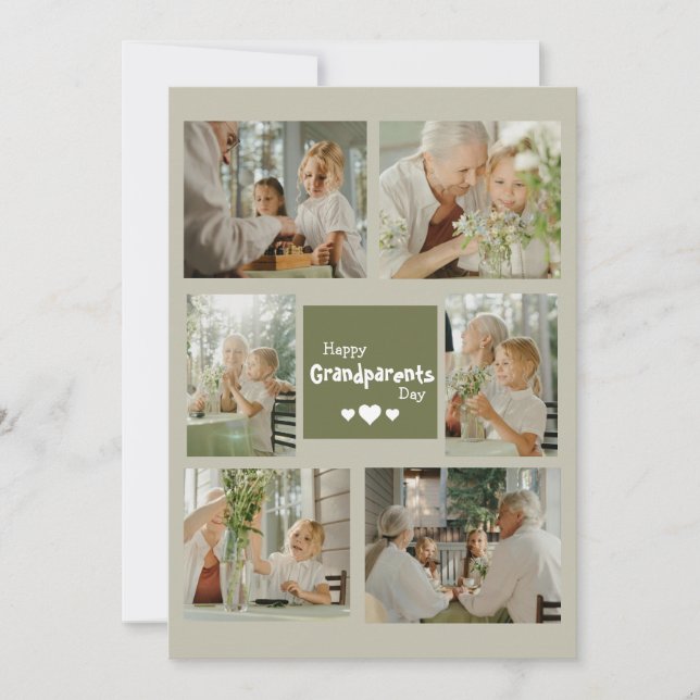 Carte Fêtes Photo Personnalisées Jour Grand-Parent (Devant)