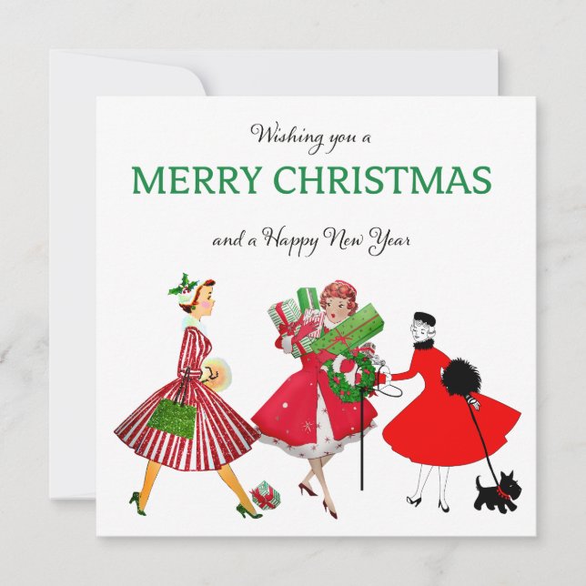 Carte Fêtes Vintages de Noël 1950 (Devant)