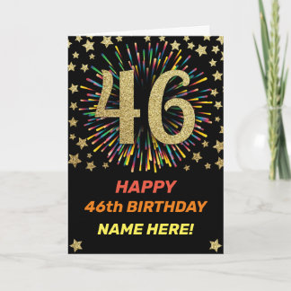 Carte Feu d'anniversaire 46e Rainbow Gold Fun