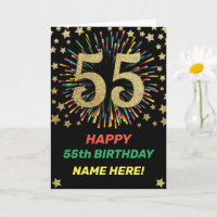 Feu d'anniversaire Rainbow 55th Birthday Gold Happ