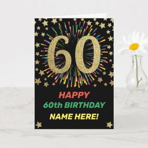 Carte Feu d'artifice du 60e anniversaire Salutation Rain