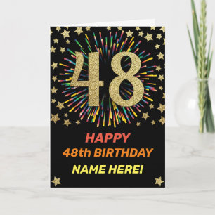 Carte Feu d'artifice pour 48e anniversaire Arc-en-ciel O