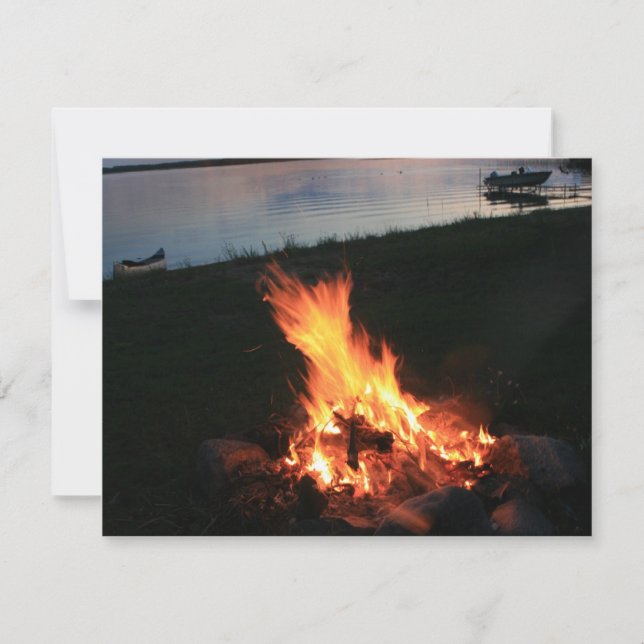 Carte Feu de camp au coucher du soleil (Devant)