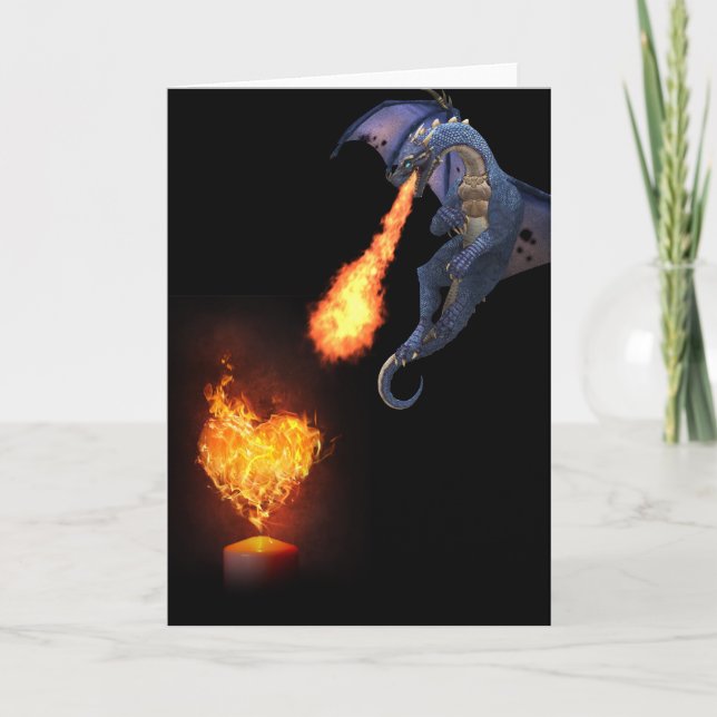 Carte Feu de dragon Souffle Cœur Amour (Devant)