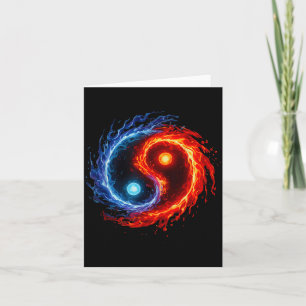 Carte Feu Et Eau Yin Yang Symbole Équilibre Tai Chi Ene