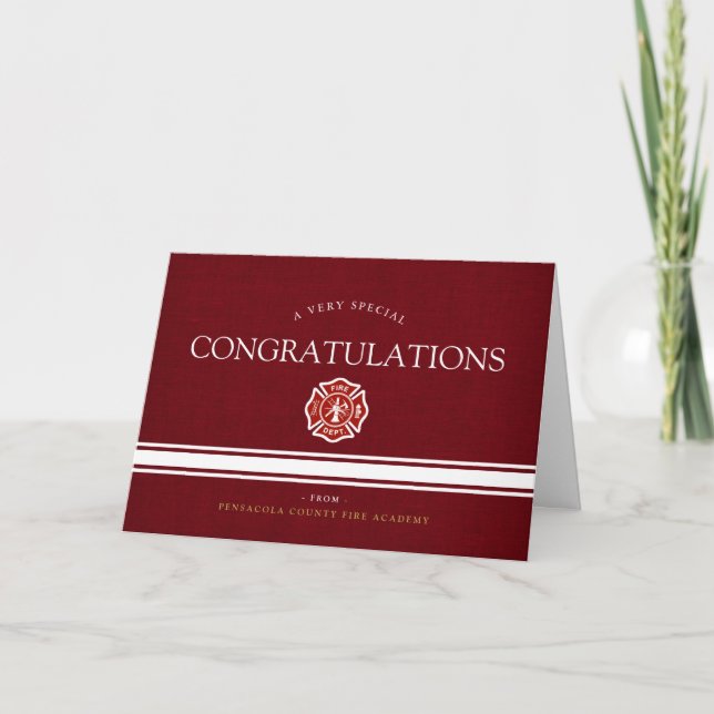 Carte Feu Secourt Academy Custom Red Congrats (Devant)