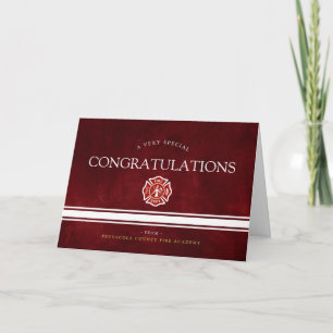 Carte Feu Secourt Academy Custom Red Congrats