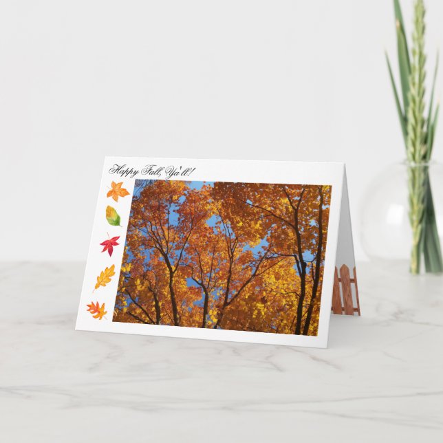 Carte Feuillage d'automne / Jaune d'or / Joyeux Y'all d' (Devant)
